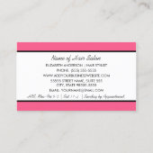 モダンヘアス名門私立校風のタイストピンク黒髪サロン 名刺 (裏面)