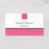モダンヘアス名門私立校風のタイストピンク黒髪サロン 名刺 (正面)