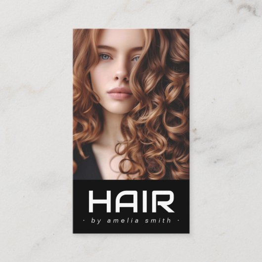 モダンヘアヘアスタイリスト黒 名刺 (正面)