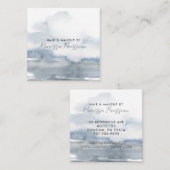 モダンヘアメイク抽象芸術水彩青 スクエア名刺 (正面/裏面)