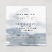 モダンヘアメイク抽象芸術水彩青 スクエア名刺 (裏面)