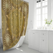 モダンヘキサ金ウルシ大曼荼羅 シャワーカーテン