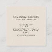 モダンベジシンプルュロゴの追加 スクエア名刺 (裏面)