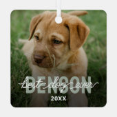 モダンベストドッグエバーペットフォト メタルオーナメント (裏面)