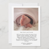 モダンベビーありがとうシンプル3 Photo Collage サンキューカード (裏面)