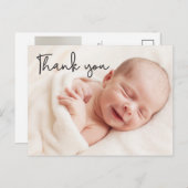 モダンベビーの感謝してい写真の発表 案内ポストカード (正面/裏面)