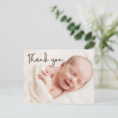 モダンベビーの感謝してい写真の発表 案内ポストカード (スタンド正面)