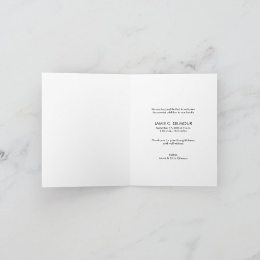 モダンベビーカスタムの写真がありがとう 案内状 (内部)