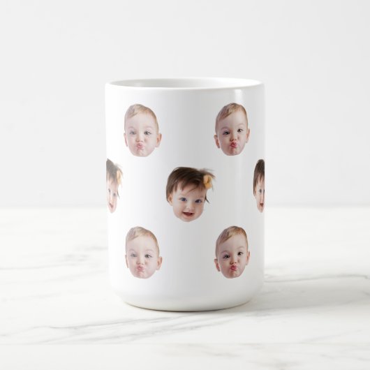 モダンベビーカスタム子ママおばあちゃんパパ顔ギフト モーフィングマグカップ (中央)