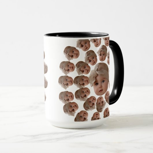モダンベビーカスタム顔グランパ祖母誕生日 マグカップ (正面右)