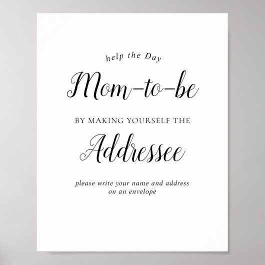 モダンベビーシャワー封筒サイン ポスター (正面)