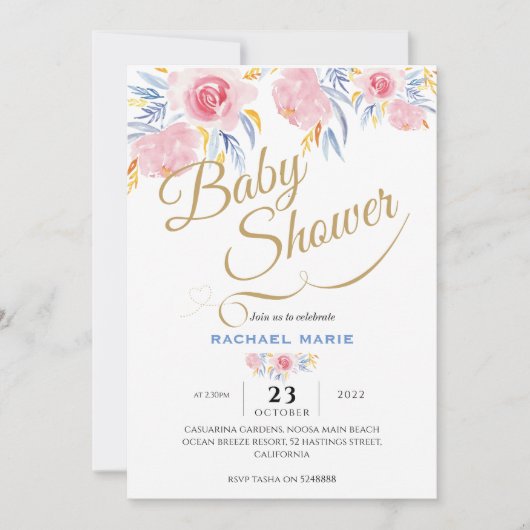 モダンベビーシャワー招待状 招待状 (正面)