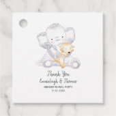 モダンベビーゾウと犬ありがとう フェイバータグ (正面)