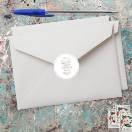 モダンベビーゾウと犬ありがとう ラウンドシール