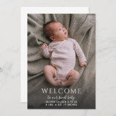 モダンベビーフォトカードの誕生発表 (正面/裏面)