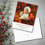 モダンベビーフォトフェスティバルクリスマス シーズンポストカード<br><div class="desc">メリーモダンクリスマスかわいいベビー写真の休日はがき，写真テーマと赤いタイポグラフィデザイン.カスタマイズ可能なレタリングにより、独自の文字を追加できる。自分で写真を変えて自分で作る。友達素晴らしや愛する人にフェスティバルの休日の願いを送るために。</div>