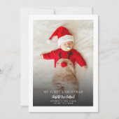 モダンベビーフォト初めてのクリスマス誕生 シーズンカード (正面)