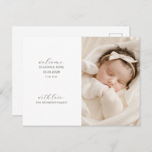 モダンベビーフォト誕生 案内ポストカード (正面/裏面)