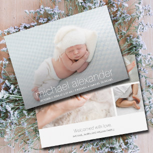 モダンベビーフォト誕生 案内状