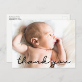 モダンベビーベビー名とフォト誕生 ポストカード (正面/裏面)