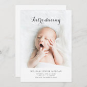 モダンベビー写真の生誕通知カード 案内状 (正面/裏面)
