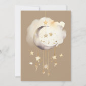 モダンベビー写真の誕生発表フラットカード (裏面)