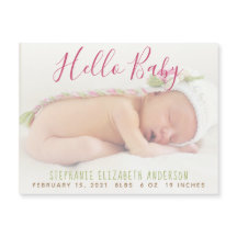 モダンベビー写真の誕生発表磁気カード