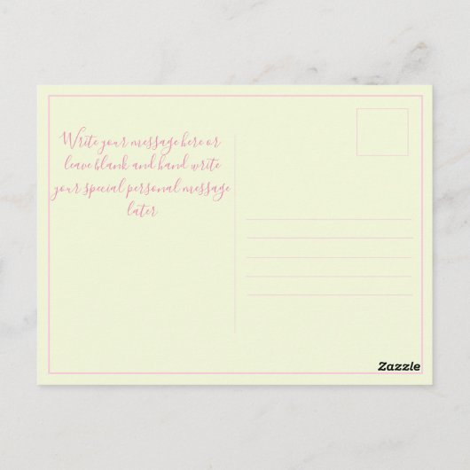 モダンベビー写真の誕生発表葉書 ポストカード (裏面)