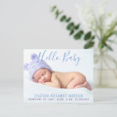 モダンベビー写真の誕生発表葉書 案内ポストカード (スタンド正面)