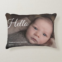 モダンベビー写真の誕生発表 アクセントクッション