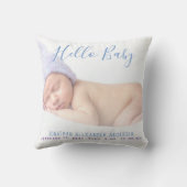 モダンベビー写真の誕生発表 クッション (裏面)