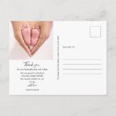 モダンベビー写真の誕生発表 ポストカード (裏面)