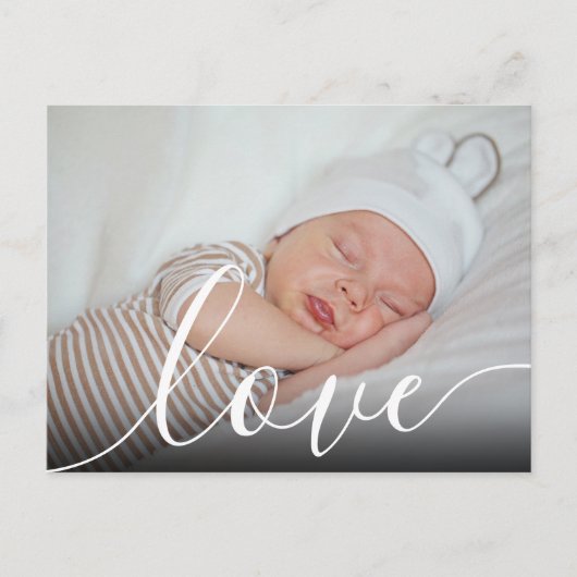 モダンベビー写真の誕生発表 ポストカード (正面)