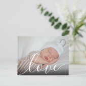 モダンベビー写真の誕生発表 ポストカード (スタンド正面)