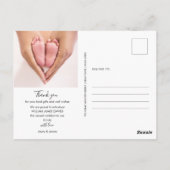 モダンベビー写真の誕生発表 ポストカード (裏面)