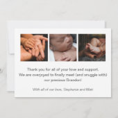 モダンベビー写真の誕生発表 案内状 (裏面)