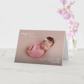 モダンベビー写真の誕生発表 箔グリーティングカード (蘭)