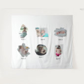 モダンベビー写真コラージュ タペストリー (正面(横))