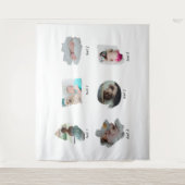 モダンベビー写真コラージュ タペストリー (正面)