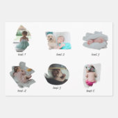 モダンベビー写真コラージュ ラッピングペーパーシート (正面3)