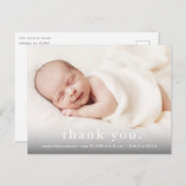モダンベビー写真サンキュー誕生 案内ポストカード (正面/裏面)