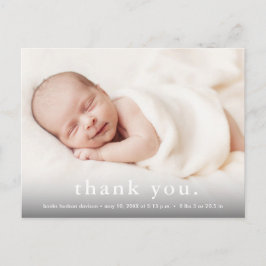 モダンベビー写真サンキュー誕生 案内ポストカード