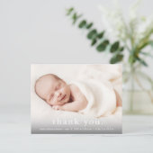 モダンベビー写真サンキュー誕生 案内ポストカード (スタンド正面)