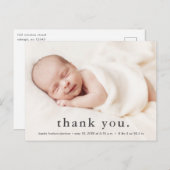 モダンベビー写真サンキュー誕生  案内ポストカード (正面/裏面)