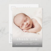 モダンベビー写真サンキュー誕生 案内ポストカード (正面/裏面)