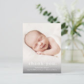 モダンベビー写真サンキュー誕生 案内ポストカード (スタンド正面)