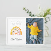 モダンベビー写真レインボー誕生発表 案内状 (スタンド正面)