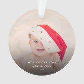 モダンベビー写真初めてのクリスマスパーソナライズされた オーナメント (正面)