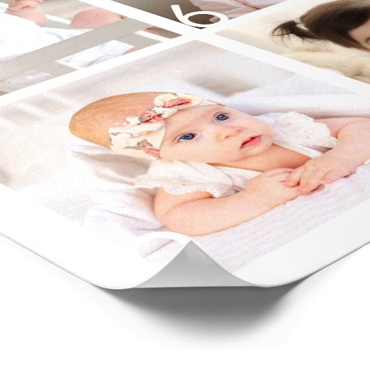 モダンベビー写真1年目のマイルストーン記号 ポスター (角)