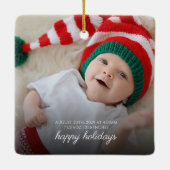 モダンベビー写真1stクリスマス セラミックオーナメント (裏面)